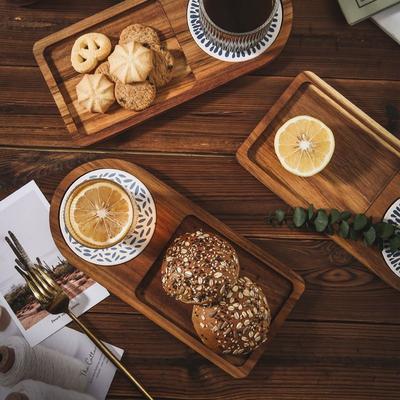Kaffee Tablett Holzplatte Frühstückstablett zum Servieren von Speisen Gastgewerbe Kaffeegeschirr Teegeschirr Dekoration Tischdekoration Zubehör