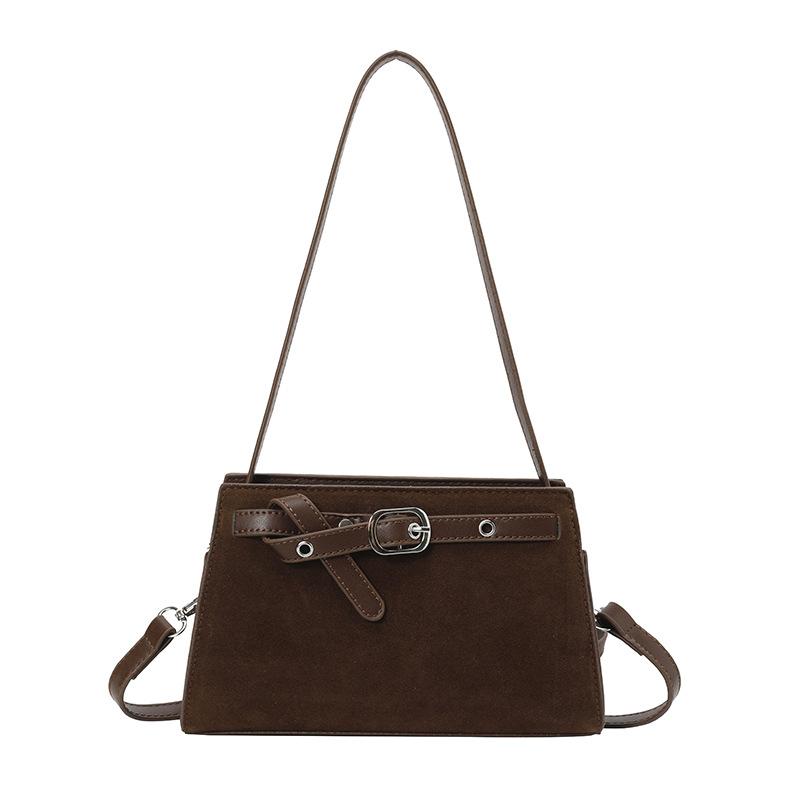 Niche retro matte underarm bag women's new commuter bag niche versatile suede shoulder bag