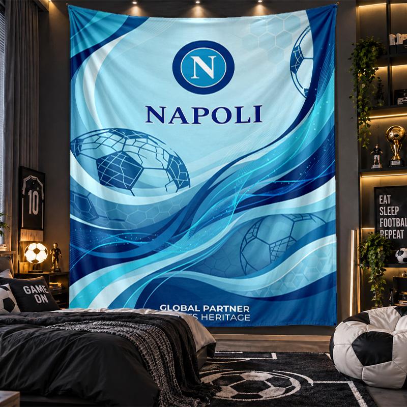 Wall Hanging Tapestry Napoli FC Print Cloth for Living Room Bedroom Home Decor