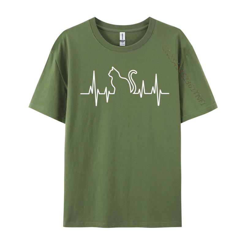 Heartbeat Cat Lover Cat Lover Heartbeat Funny Cute Cat Leisure T Shirts Fashion Unisex T Shirt Printed On Sweatshirts
