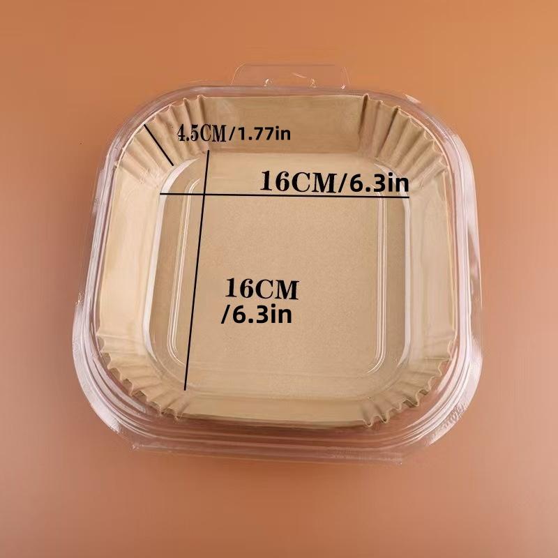 

100 шт. Бумажные вкладыши для аэрофритюрницы, антипригарная пергаментная бумага, маслостойкие, одноразовые, пищевого класса, бумага без отбеливателя