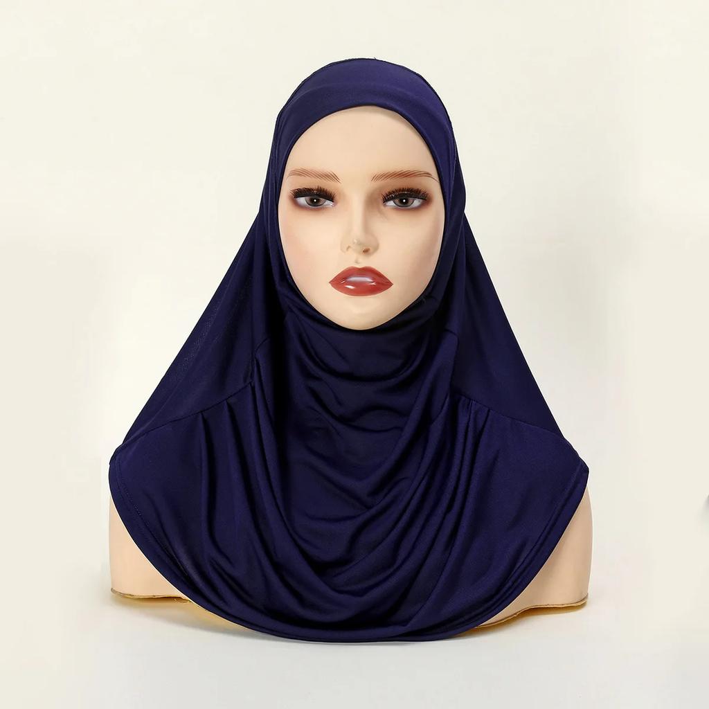 New Jersey Muslim Hijab Underscarf Inner Cap Solid Women Wrap Neck Cover Headscarf Turban Headband Sport Hijab Islamic Headwear