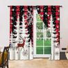 Christmas Snowflake Window Curtains Living Room Bedroom Holiday Atmosphere Decoration Design Privacy Set Of 2 Made Polyester With Rod Pocket Decor
