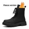 2026New Men's Boots Fashion High Top Motorcycle Boots British Casual Leather Boot Plush Warm Winter Boots for Men Platform Botas