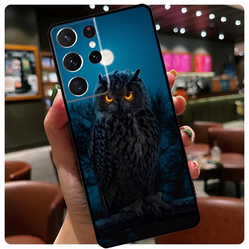 Animal Owl Phone Case For Samsung Galaxy S24 Ultra S20 S21 S22 S23 S25 Ultra S9 S10 Plus S25 FE Cover