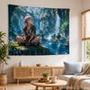 Forest Girl Cute Cartoon Aesthetic Tapestry Cure Landscape Cartoon Wall Hanging Anime Bedroom Dormitory Home Decoration