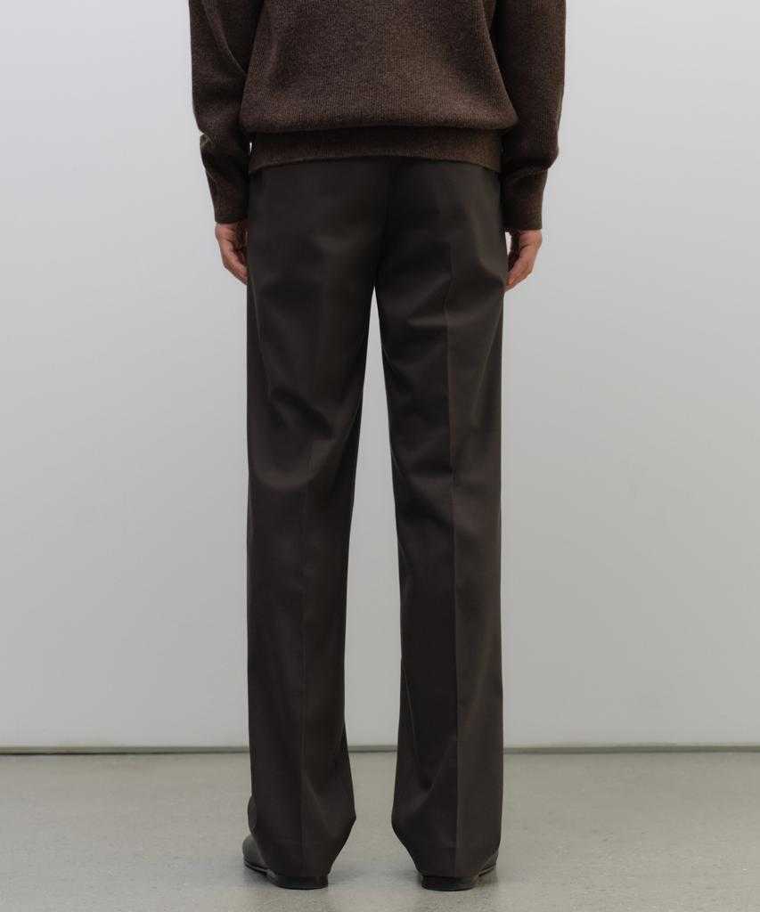 MUSINSA STANDARD Whipcord Straight Hidden Banding Slacks [Dark Brown]