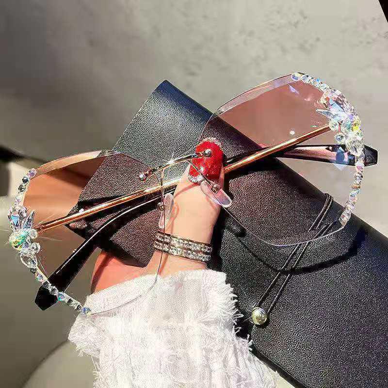 2023 Trendy Korean Style Rhinestone Slim Sunglasses for Women - UV Protection