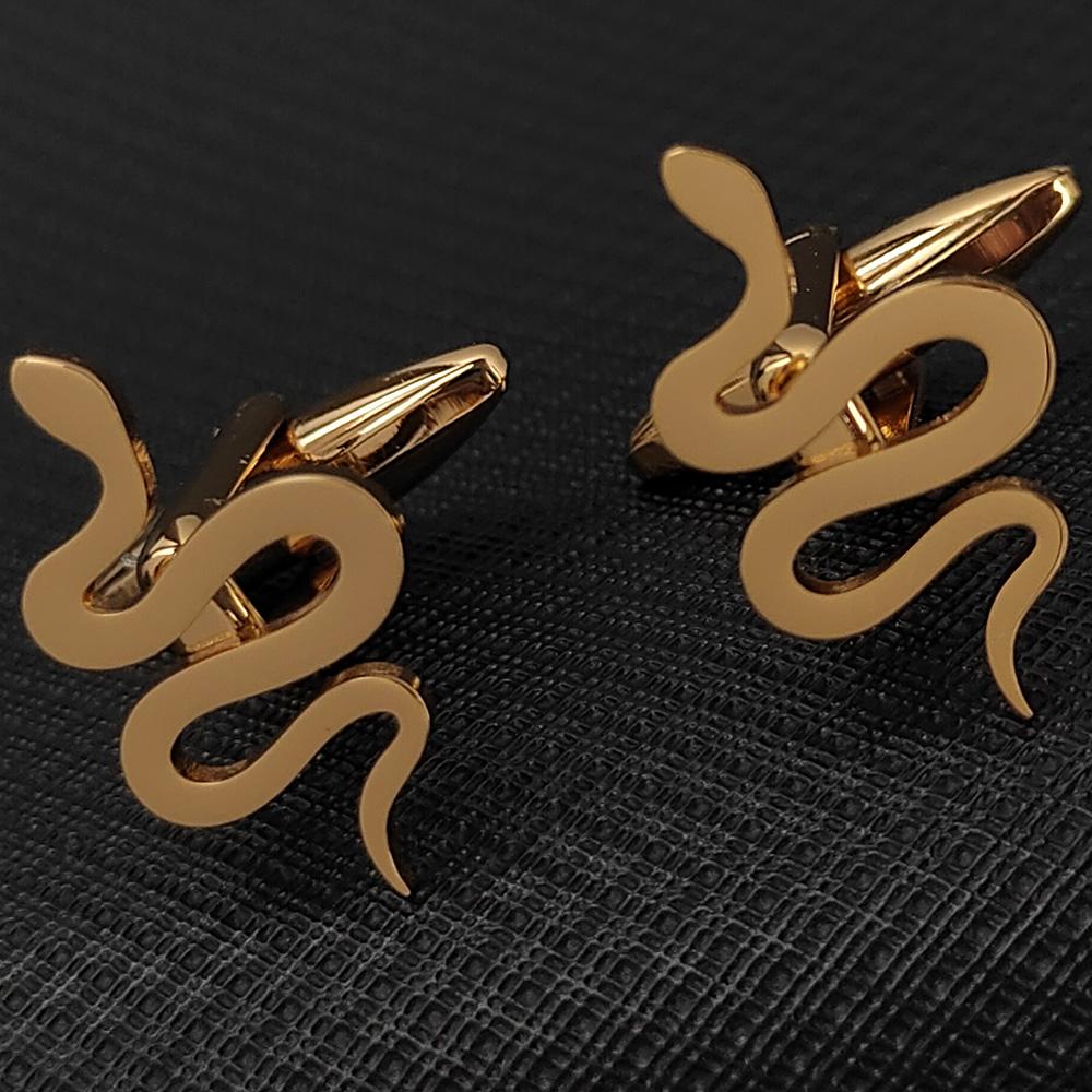 Metalen Slang Manchetknopen Heren Zakelijk Overhemd Knopen Gepolijst Ontwerp Manchetknopen Mode Sieraden Accessoires Verjaardagscadeaus voor Mannen