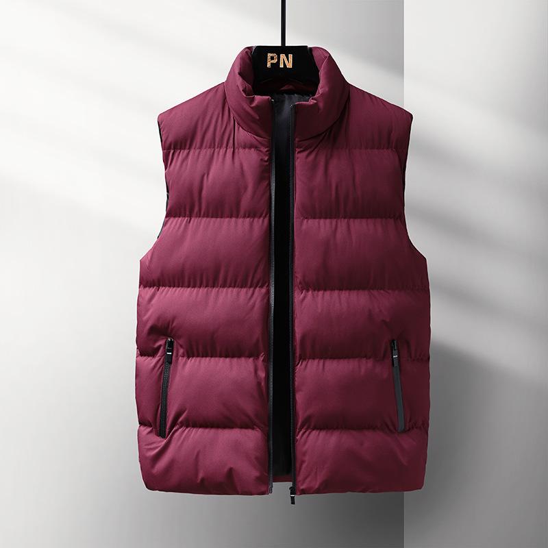 Men's Casual Stand Collar Cotton Vest Autumn Winter Plus Size Men's Warm Vest Jacket