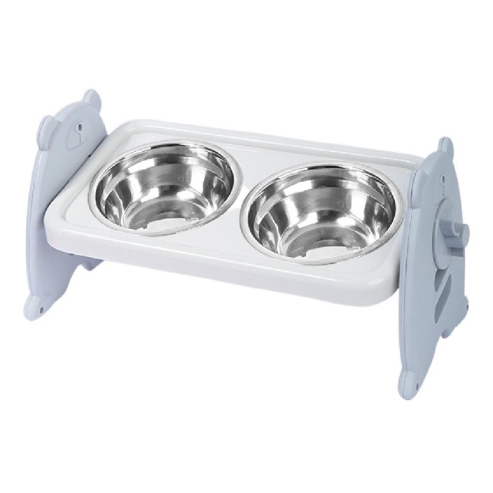 Double Bowls Pet High Footed Bowl 15 ° Slant Non-Slip Cat Food Water Bowl Anti-vomiting Multifunction Elevated Pet Feeder Bowl