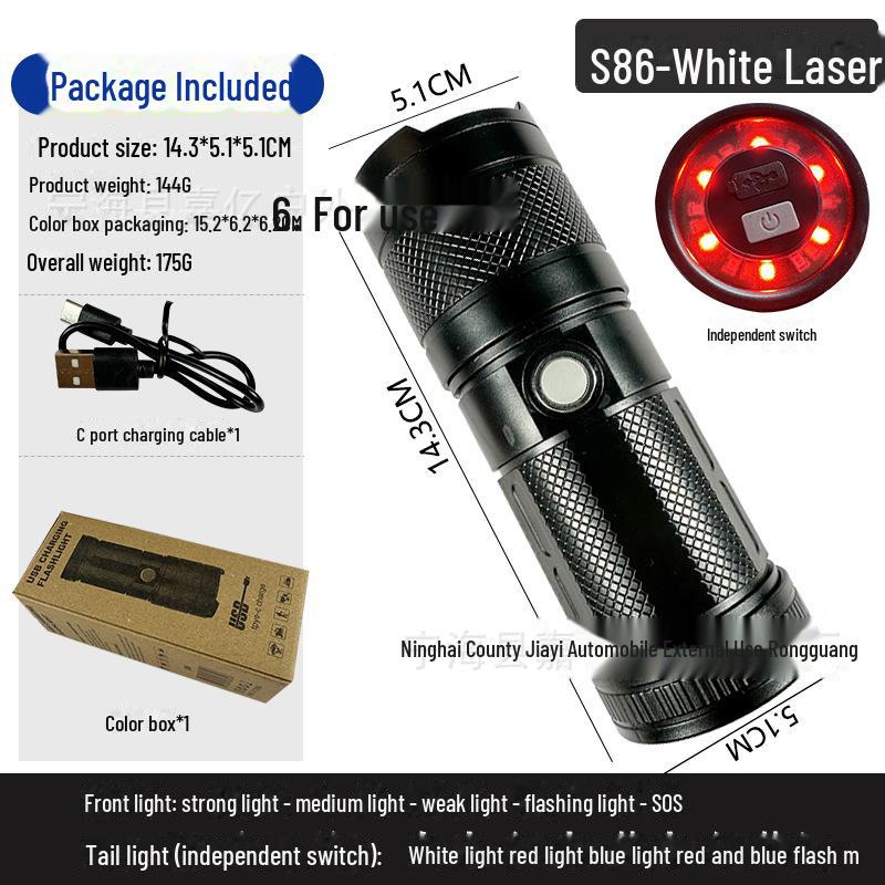 "Rechargeable Mini LED Flashlight with Strong Beam, Portable Side Light for Outdoor and Home Use"