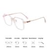 Fashion Trendy Big Square Anti Light Blue Ochelari Rama metalică transparentă pentru femei Bărbați Computer Ochelari de protecție a ochilor