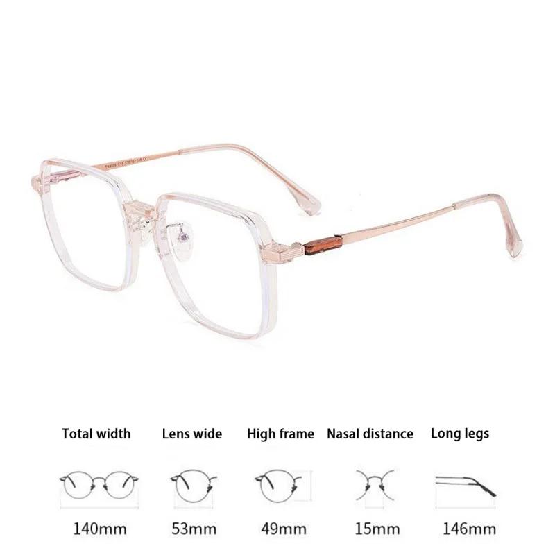 Fashion Trendy Big Square Anti Light Blue Ochelari Rama metalică transparentă pentru femei Bărbați Computer Ochelari de protecție a ochilor