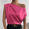Imitation Silk Satin Halter Top 2025 Spring Solid Color Satin Pullover Sleeveless Shirt for Women Wearing Sexy Base Layer Short Top
