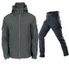 Military Shark Skin Soft Shell Suits Men Tactical Windproof Waterproof Jacket Men Army Combat Pants+ Mens Hooded Camping Coats