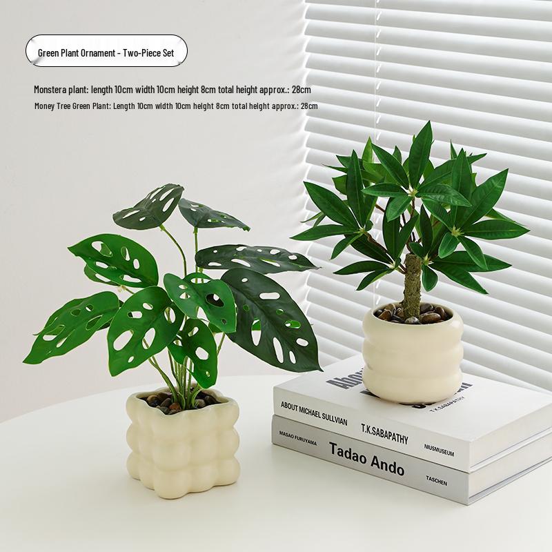 Nordic Indoor Desktop Bonsai: Artificial Green Plants for Office Decoration