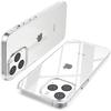 For iPhone 15 Pro Max Soft TPU Clear Phone Cover with 2.5D Tempered Glass Screen Protector