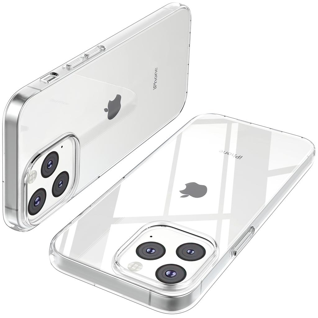 For iPhone 15 Pro Max Soft TPU Clear Phone Cover with 2.5D Tempered Glass Screen Protector