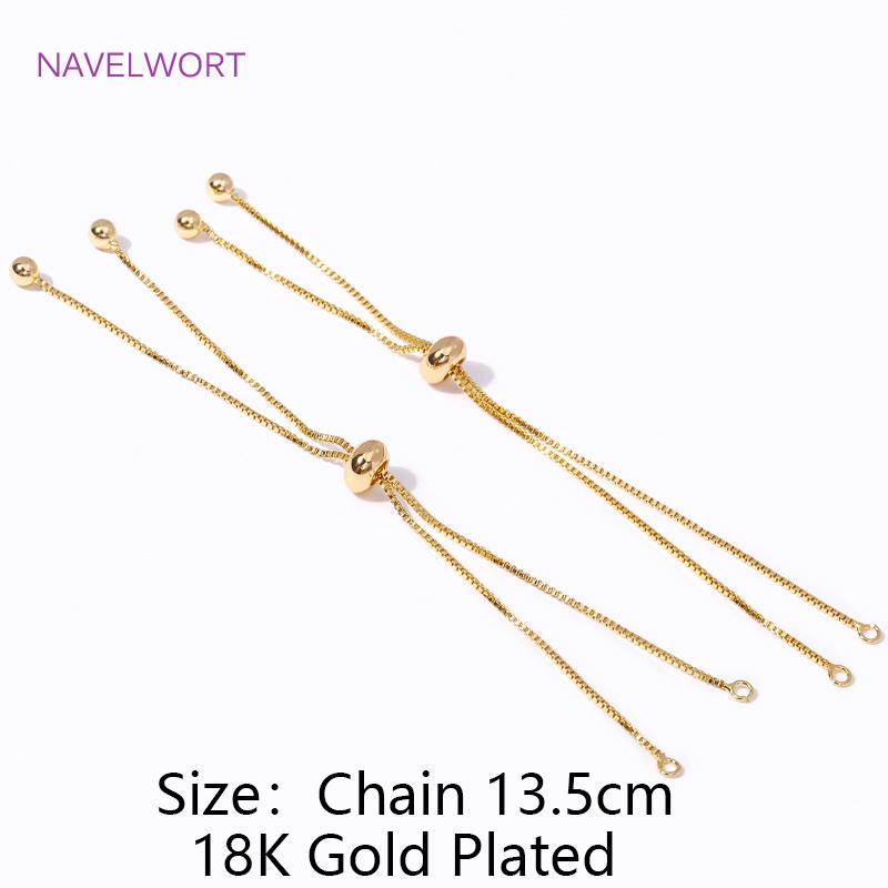 

18K Gold Plated Box Chain Bracelet Component Extender Chain,For Jewellery Making Supplies DIY Necklace Accessories Wholesale 1 pieces