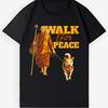 Unisex Graphic Print Cotton T-Shirt Monk & Shiba Inu "Walk For Peace" Casual Top