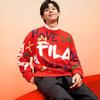 FILA Da Da Dragon Series New Year Couple Knitted Sweater With Color Block Fun Handwritten Pattern Unisex Sweater Legendary-Red F11U419402F-RD