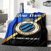 Name Custom Club Brugge Logo Print Flannel Blanket High Quality Warm Comfortable Cover for All Seasons Perfect for Gifts Home Decor