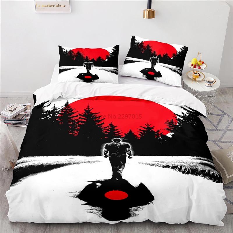 Nová 3D sada povlaku na přikrývku se vzorem BloodShot s povlaky na polštáře Ložní sada Jednolůžko Dvoulůžko Twin Full Queen King Size pro dekoraci ložnice