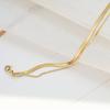 Stylish Simple Double Snake Chain Stainless Steel Female Anklet Timeless Gold Colour Female Anklet