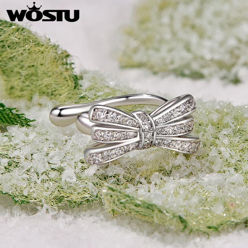 WOSTU White Gold Plated No Piercing Clips Women Butterfly Adjustable Slim Ear Cuff Women Exquisite Wedding Party Jewelry Gift