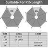 Replacement Parasol Canopy Universal Umbrella Replacement Cloth Garden Parasol Sunshade Cover for Garden Patio Yard Beach Pool