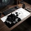 Black White Cat Mouse Pad Large Gaming Mats Setup Playmat Office Desk Accessories Carpet Rug Desk Mat Mousepad Speed Mouse Pads