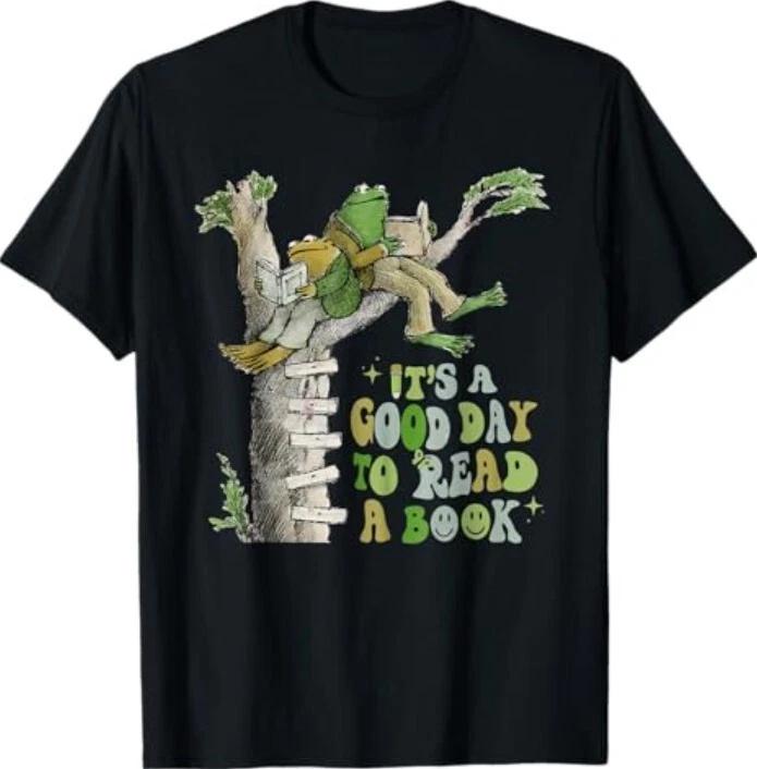 It s A Good Day To Read A Book Retro Funny Frog Toad T-Shirt S