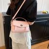 Sommer neue modische einfarbige Schloss-Klapptasche vielseitig tragbar Schulter schräg Damenhandtasche