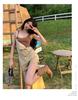 Women's High-Waist Denim Overall Shorts - Casual American Style, Loose Fit, Cuffed Wide Leg Jumpsuit