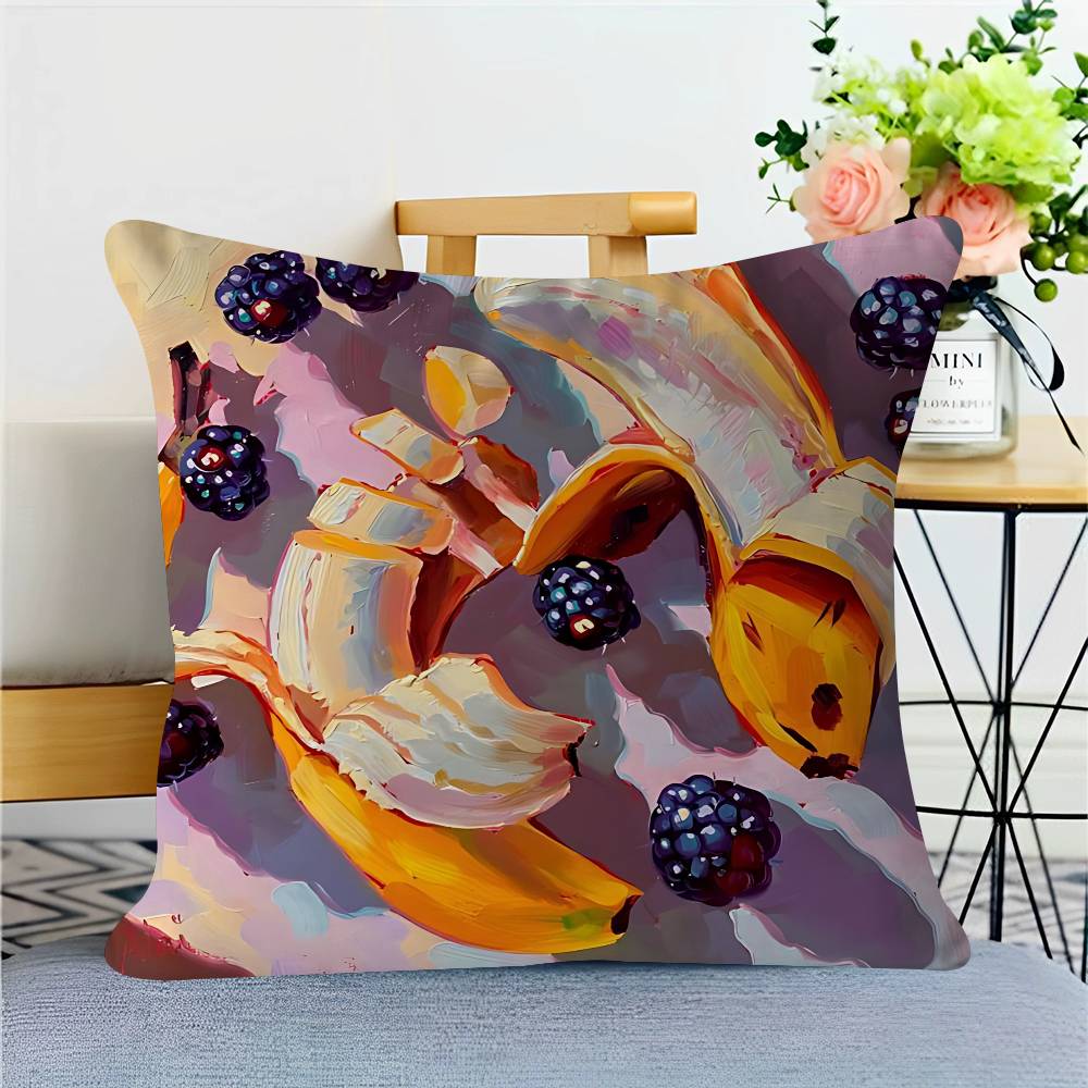 Color Food Art Pillow Cover Sofa Cushion Cover Home Room Decoration Children Gift