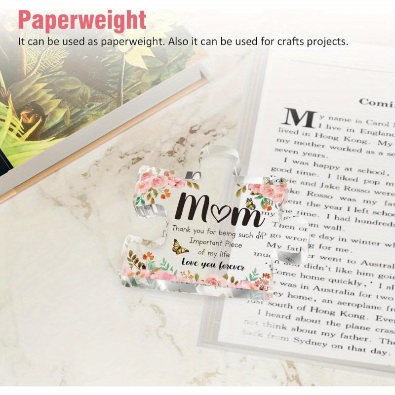 Gift for Mom; Birthday Gift for Mom - Engraved Acrylic Puzzle Piece - Mother's Day, Thanksgiving, Birthday Gift for Mom