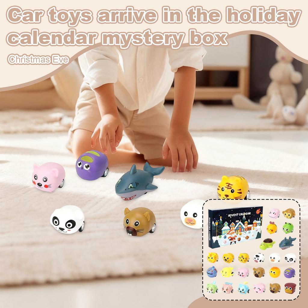 24denní 3D vánoční odpočítávání Dětské natahovací autíčko Adventní kalendář