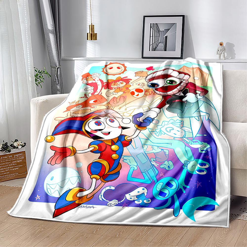 Digital Circus Blanket Comfortable Suitable for Sofa Office Bed Four Seasons Universal Playful Design Perfect Gift for Relatives and Friends