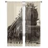 Black And White Train Modern Tulle Curtains For Living Room Bedroom Home Kitchen Window Sheer Curtains