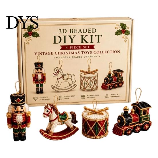 Sauberes, schmutzfreies Bastel-3D-Perlen-DIY-Set, Lebensechtes Weihnachtstier-Perlen-Set, Kreatives DIY-Kunst- und Bastelset, Handgefertigtes, Einfaches Stickset für