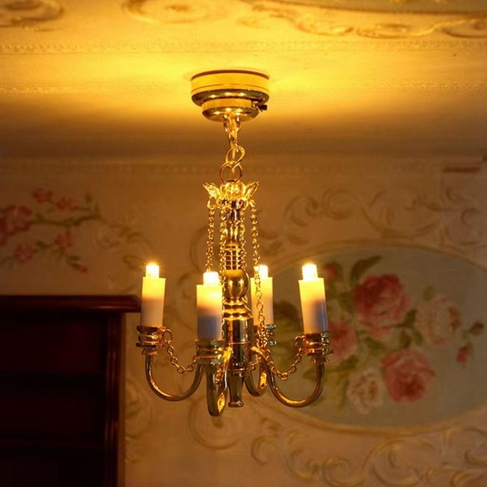 1/12 Scale Dollhouse Table Lamp Battery Operated LED Wall Sconces  Micro Landscape