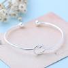New Fashion Jewelry Not Allergic 925 Sterling Silver Blangles Simple Love Knot Slender Personality Opening Bracelets SL041
