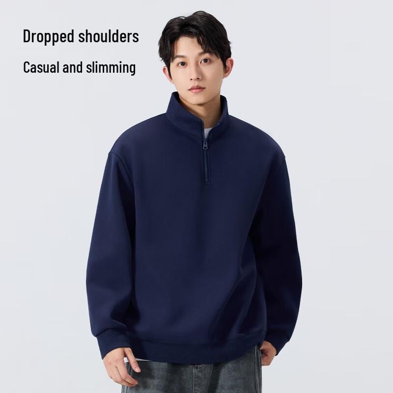 MINISO Unisex Half-Zip Stand Collar Heavyweight Sweatshirt