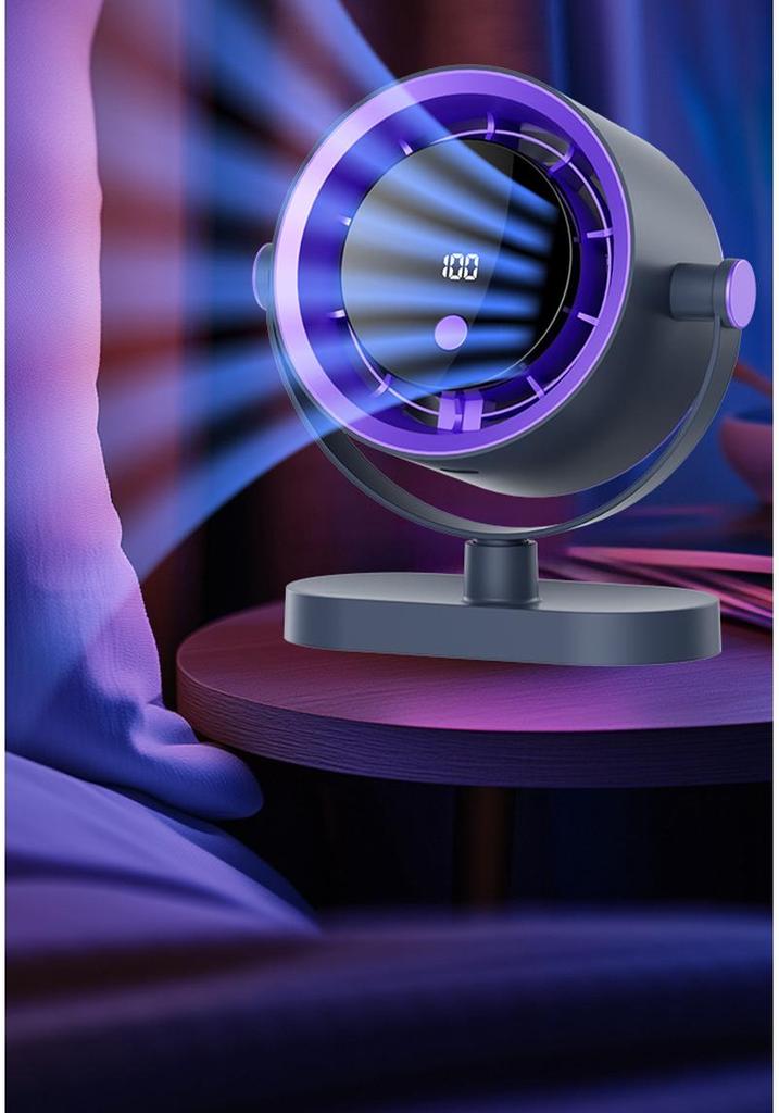 3-in-1 Digital Display USB Charging Multi-functional Air Circulator: Table, Standing, Wall-mounted, Clip-on Fan for Dormitory or Office