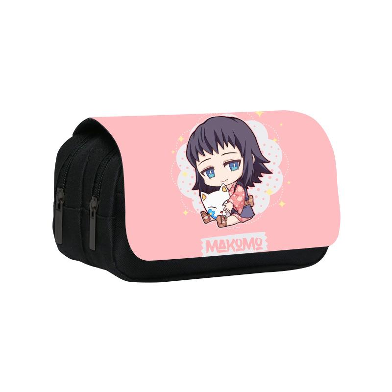 Astuccio a Doppio Strato Kimetsu No Yaiba 22cm/8.7inch Borsa Portapenne Scolastica per Studenti Ampio Spazio Astuccio per Studenti Regalo Scolastico