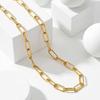Y Necklace, Stainless Steel 18K PVD Plating Long Chain Paperclip Link Lariat Necklace for Women Aesthetic Jewelry