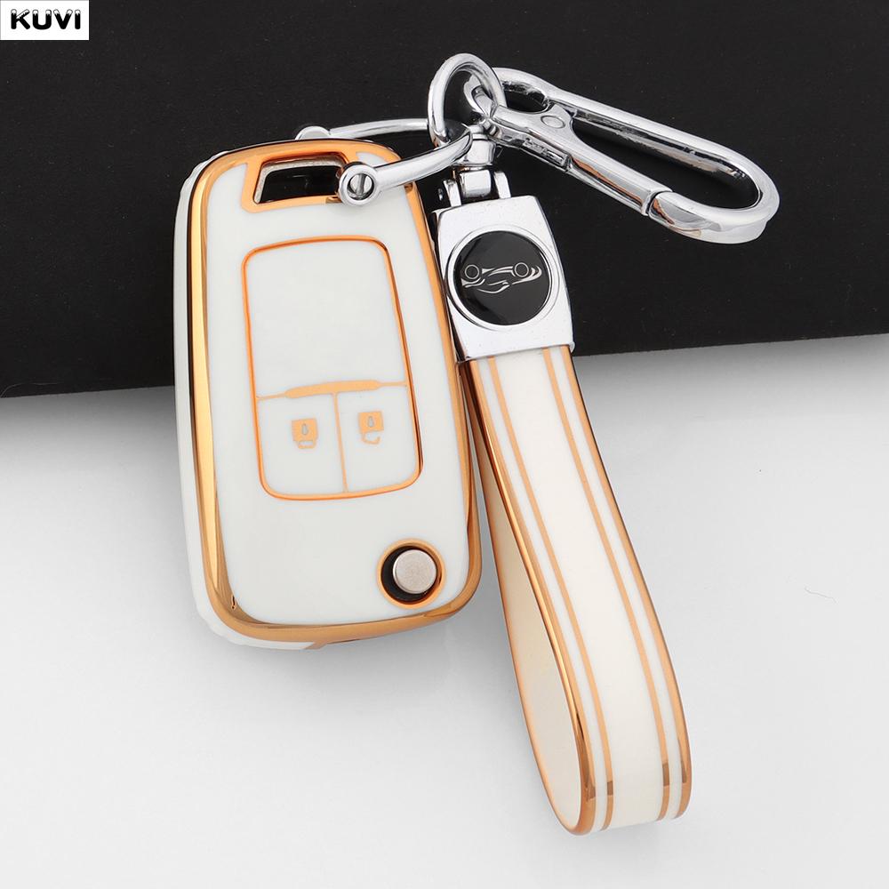 2 Buttons Tpu Shell For Chevrolet Cruze Aveo Trax Sail Malibu For Opel Vauxhall Astra Corsa Meriva Insignia Car Key Case Cover