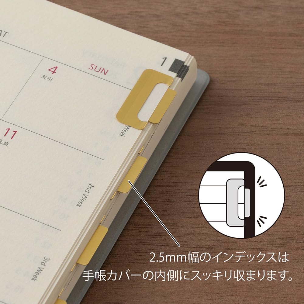 Midori Clip Registerkarten Set mit 8 Stück, Messing, Mittel [Alle 3 Farben]