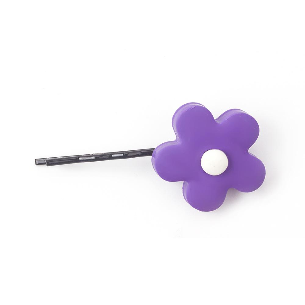 Hyunya Style Candy-Colored Flower Hairpin, Colorful Sweet Flower One-Word Clip Bangs Clip Edge Clip Female